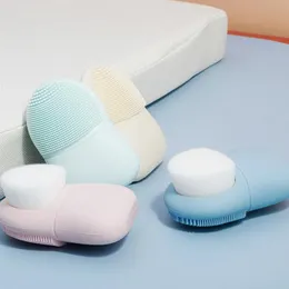 2024 Японский силиконовый двойная головка для лицевого мытья кисть Ручное очищающее средство для лица черная голова макияж для красоты для очистки пор