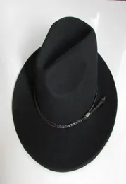 New 100 Wool Waterproof Fedoras Hat Men039s Wrinkle Equestrian Hat Wide Brim Knight Cowboy Wool Cap Gentleman B81214237505