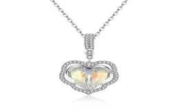 Cristalli Collane a ciondolo in argento sterling a doppio strato con scatola regalo8791594