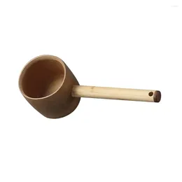 Geschirrsets Hemoton Löffel Löffel Löffel Bambus Wasser Kelle japanischer Stil Griff Taucher Hishaku Schaufel Sauna Garden Tee