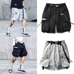 Kalça efungal hop diz uzunluğu cep yansıtıcı şerit yaz şortu erkek moda sokak kıyafeti gevşek jogger erkek kentsel 210713