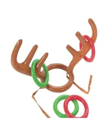 200pcs Funny Reindeer Antler 모자 링 던지기 크리스마스 휴가 파티 게임 용품 장난감 어린이 크리스마스 장난감 WWDZI9091776