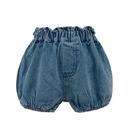 Shorts de verão jeans jeans calças de jeans elástica shorts de cintura para 0-24 meses menina menina calça curta