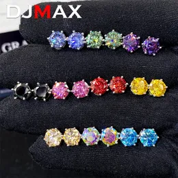 DJMAX 052CT Красочные серьги с бриллиантами для женщин Orginal 925 Sterling Silver Sparkling Studs 240403