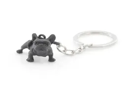 Metalowy czarny buldog francuski łańcuch kluczowy słodkie pies zwierzęce brelki breloków kobiet worka urok biżuterii dla zwierząt dar