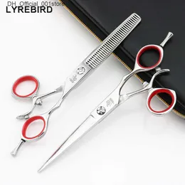 Hair Scissors Hair scissors Lyrebird HIGH Silver 360 Thumb Swivel handle 6 INCH for choose Simple packing 1PAIRS/LOT Q240425