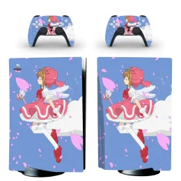 Stickers Card Captor SAKURA PS5 Standard Disc Skin Sticker Decal Cover for PlayStation 5 Console & Controller PS5 Disk Skin Sticker