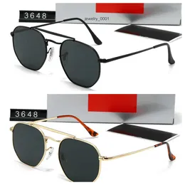 Óculos de sol de lentes de vidro de alta qualidade Mulheres de vidro Vintage Aviador Aviador Wayfarer Brand Sun Glasses Band Uv400 Bans Ben com Box e Case 3025 3648 RCKJ