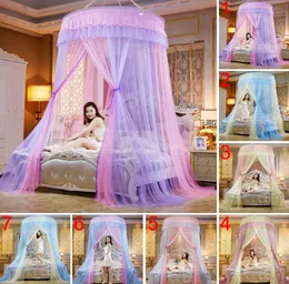 Round Lace High Density Princess Bed Nets Curtain Dome Princess Queen Canopy Mosquito Nets 5859049