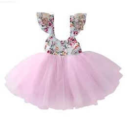 Girl's Dresses 0-5Y Toddler Kid Girls Princess Dress Floral Lace Tulle Wedding Birthday Party Tutu Dress Pageant Children Clothing Kid CostumesL2404
