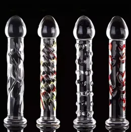 Pozycje kosmetyczne nowe seksowne produkty Glass Anal Crystal Crystal Real Dildo Penis Tool