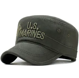 United States Us Marines Corps Cap Hat Hats Camouflage Flat Top Hat Men Cotton Hhat Usa Nav sqckxw whole20198172806