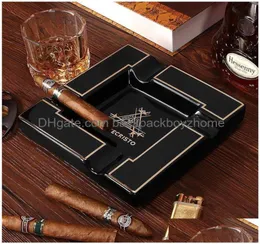 AshTrays Cigarloong Cigar AshTray Large Ceramic Living Room Creative Personality 4 Slot Holder CLG0394 T200111 Drop Delivery Home 7060703