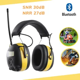 Protetor Electronic Bluetooth 5.0 fone de ouvido FM/AM Radio Audição Headset Segurança Protetor de ouvido recarregável