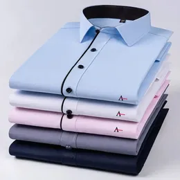 メンズドレスシャツNova 2024 Camisa de Manga Curta Para Homens Branca Fina Tamanho Grande S-5XL Camisas L