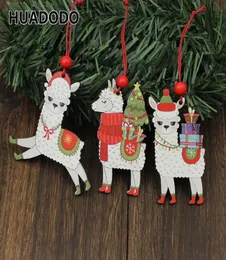 ديكورات عيد الميلاد Huadodo 3pcs المعلقات الخشبية الألبكة الحلي الشجرة عيد الميلاد معلقة ديكور للمنزل ديكور الأطفال ألعاب 8094723