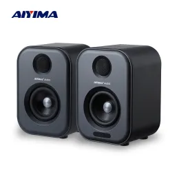 Alto -falantes Aiyima Audio 80W Alto -marítimos de estante de livros de dualmode ativo 3 polegadas HIFI Bluetooth DAC para Sistema Home Music System TV PC