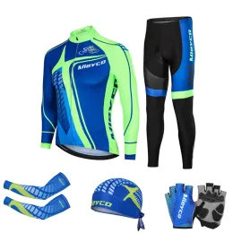 Tröjor racing cyklist set vårhösten män cykelkläder set sportkläder road mountain cykel cykel utomhus full zip långärmad uppsättning