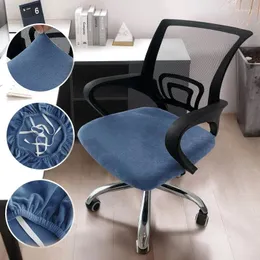 Pokrywa krzesła 1PC Velvet Office Cover Elastyczne zagęszczone komputerowe obrotowe siedzenie internetowe kawiarnia kino