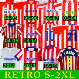 RETRO 2004 2005 Atletico Madrids Soccer Jerseys #9 F.Torres 1994 95 96 97 2013 14 15 Caminero Griezmann Gabi Home Vintage Classic Football Cirts Tops Tops Tops Tops Tops Tops Tops Tops