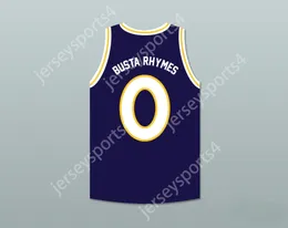 CUSTOM Name Youth/Kids BUSTA RHYMES 0 MONSTARS DARK BLUE BASKETBALL JERSEY HIT EM HIGH TOP Stitched S-6XL