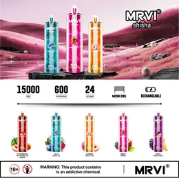 オリジナルのMRVI SHISHAフッハパフ15K DTL VAPING STYLING 15000 PUFFS DOSERABLE VAPE PEN Eタバコのdeivce 24ml充電充電済み600mAhバッテリー10フレーバー