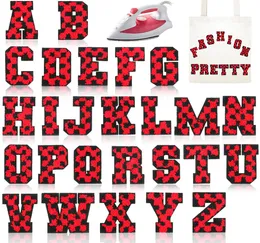 Nozioni da 6 cm Patch di lettere Az su patch rosse rosse asciugamano alfabeto per alfabeto applique adesivo per cappelli da abbigliamento fai da te deco4076728