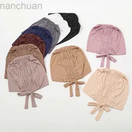 Hijabs New Soft Modal Muslim Turban Hut Cotton Krawatte Innere Hijab Caps Islamische Unterstrahlung