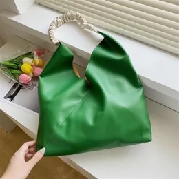 Bolsas de noite Lado verde grande para mulheres 2024 Trendência marrom de couro macio bolsa de bolsas de bolsa comprador com prus fêmea amarela de ombro