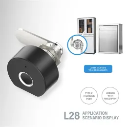 Lock L28 Cabinete de impressão digital Bloqueio Smart Biométrico Cabinete Lockless Smart Lock SelfInstallation for Dresser Home Office