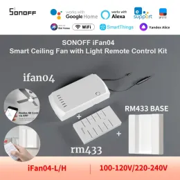 Controllo Sonoff ifan04 SMART SMART AFFIT LIGHT STUSTER CONTROLLER ESP WiFi RM433 Supporto di controllo Alexa Google Ewelink Alice Home Assistant