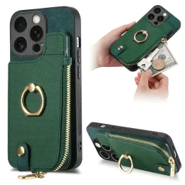 الحالات الخاصة بـ Xiaomi Redmi Note 13 Pro Plus 5g Zipper Leather Ring حامل بطاقة بطاقة Funda Redmi Note 12S 12 Turbo 12r Pro 12c 13c cover