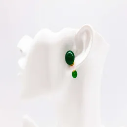 Projektant biżuterii pierścienie ucha Nowy chiński antyczny agat stylu dla kobiet francuskie kolczyki wysokiej klasy kolczyki proste i lekkie kolczyki stołki srebrne 925