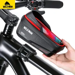 Accessori selvaggi selvaggi nowy rOwer torba rower telefon wodoodporny pojennik do przechowywania przednia rurka ekran dotykowy torba mountain bike a