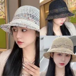 BERETS Y1UB GIRLS BACKET HAT HANDWOVEN FISHERMAN GIFTE FOR VACEATIONS STRAW