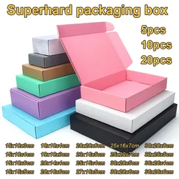 5PCS10PCSKraft Box Großhandel Color Package Carton kleine Geschenkbox Perücken Blank 3Layer Wellblech 240419