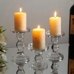 Kerzenhalter Kristallhalter transparenter Kerzenstift Dekorative Kerzen Heimdekoration Accessoires Hochzeit Kernstück Geschenk