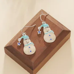 Dangle Earrings Christmas Gift European And American Style Snowman Elk Ear Hook Fashion Simple Cute Female