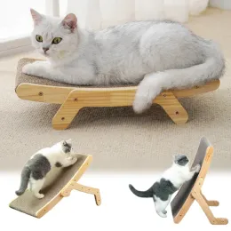 Scratcher Legno per gatto graffiante gatto graffiante letto 5 in 1 pad pad giocatto gatto macinare il tappetino per un chiodo allenamento macinare artiglio