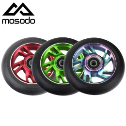 Scooter 100mm Scooterräder Ersatz durch Lager Aluminium Wearresistant Pu Stunt Scooterteile Kick -Rollerzubehör 2pcs/Set