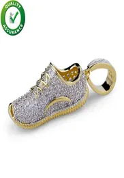 Collana da uomo hip hop gioielli da uomo scarpe ghiacciate collana a ciondolo con catena dorata micro pavimentazione a cubica moda zircone maschile femminile wedding a8334198