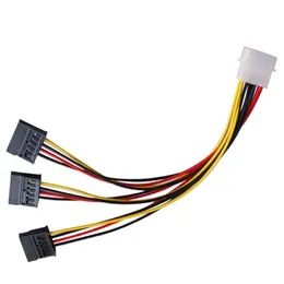 SATA Adaptör Kablosu IDE 4pin Erkek To 3 Port SATA dişi Sabit Sürücü Güç Kaynağı Kablosu SATA Kablosu 22cm