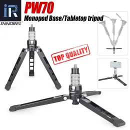 Stativ PW70 Mini Tripod Monopod Stand Base för DSLR Camera GoPro Mobiltelefonmontering Metal Flexibel Desktop Tablett Tripode med Ball Head