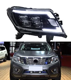 LED Daytime Running Head Lamp for Nissan Navara NP300 2014-2021 Turn Signal High Beam Light Projector Lens