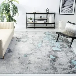 Ковры гостиная коврик коврик - 10 'x 14' Интерьер бирюзовый серый диван спальня бесплатная атака на Titan Modern Abstract Design