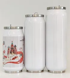 12oz sublimation bicchieri fai -da -te da 350 ml bottiglia d'acqua thermos a doppia parete in acciaio inossidabile cola lattina aspirapolvere con lida11a387648401