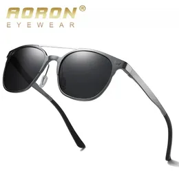 Aoron Brand Brand Gun Metal ha polarizzato gli occhiali da sole maschile in alluminio che guida gli occhiali da sole occhiali per uomini Oculos de sol Masculino