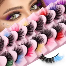 8Pair colorido cílios falsos Europa e América Spot atacado multilayer grossa de imitação de alcance cílios de cabelo de visita