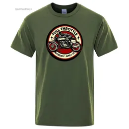 T-shirt maschile Full Throttle Cafe Racer Rockabilly Maglietta stampata Maglietta da uomo Fashi
