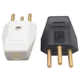 Kablar 10st White Black 250V 10A Copper CE Schweiz Power Cable Assembly Wiring Plug 3Pole Connector Euro Industry Power Cord Plug